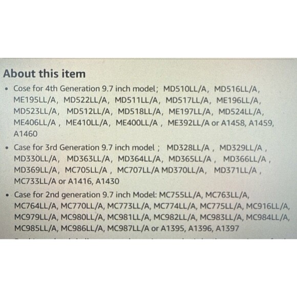 Ipad Case Compatible With 4th/3rd/2nd Gen 9.7in Model A1458, A1430, A1416 - Picture 3 of 3